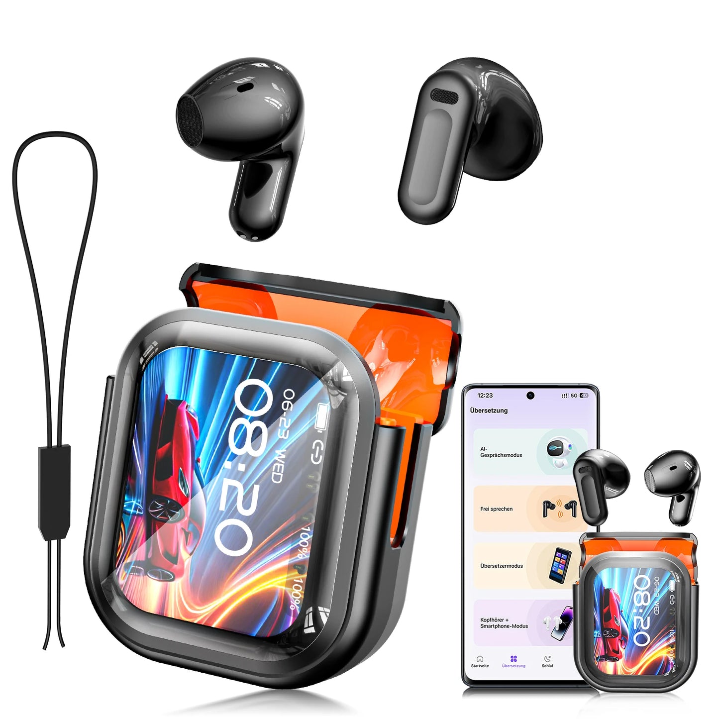 HTC Ne20 Wireless Earphones With Active Noise Cancellation LED Display