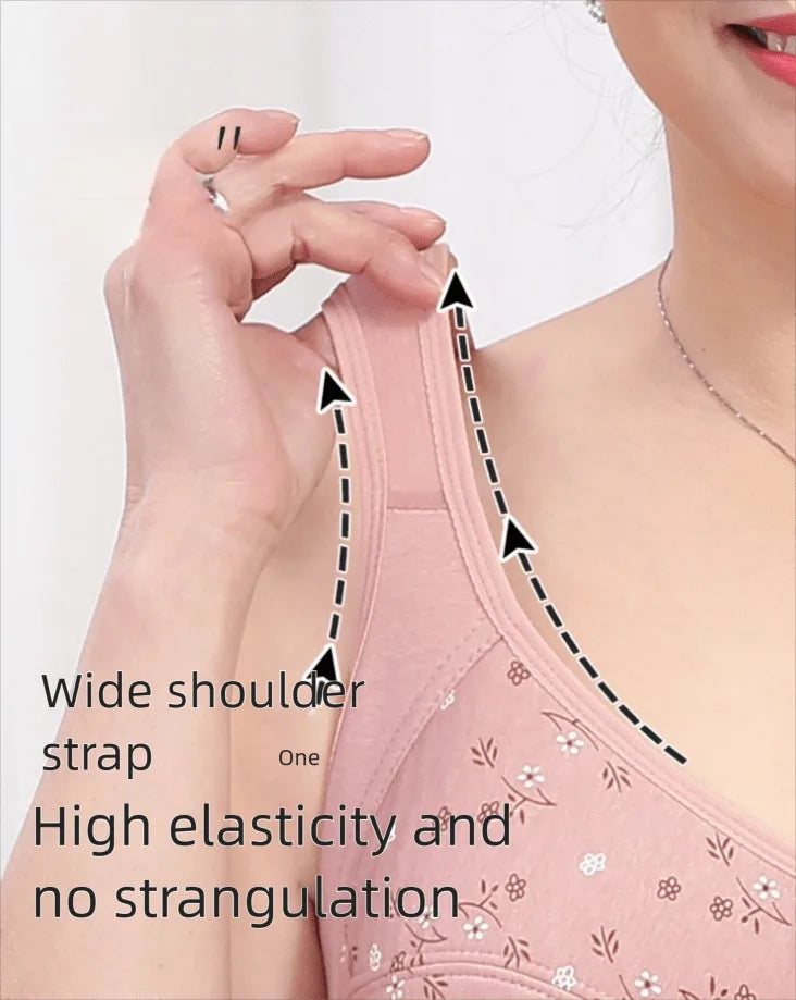 Women Front Clasp Padded Three Quarter Seamless Lace Breathable Bras