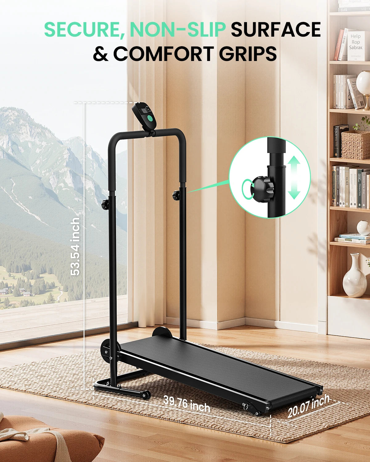 AKLUER Manual Treadmill With Dual Flywheel And Fixed Incline