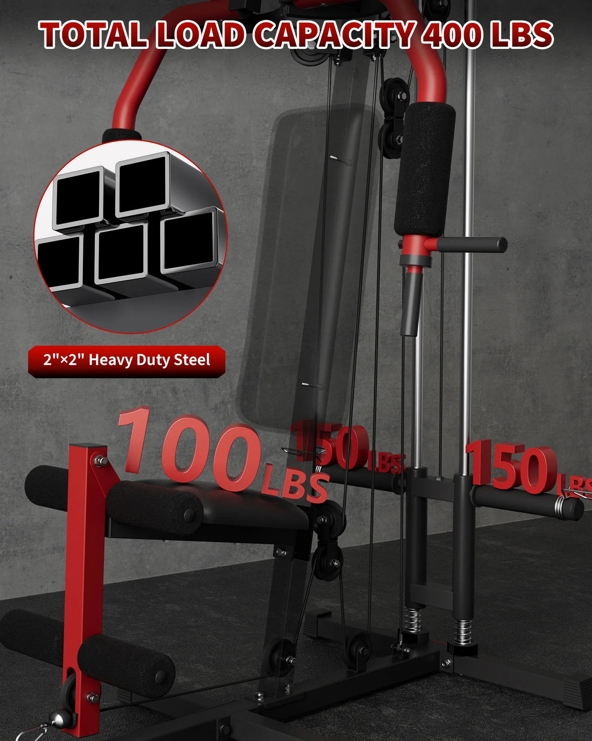 HiMISS 5-In-1 Home Gym Lat Pulldown Chest Press Exercise Machine