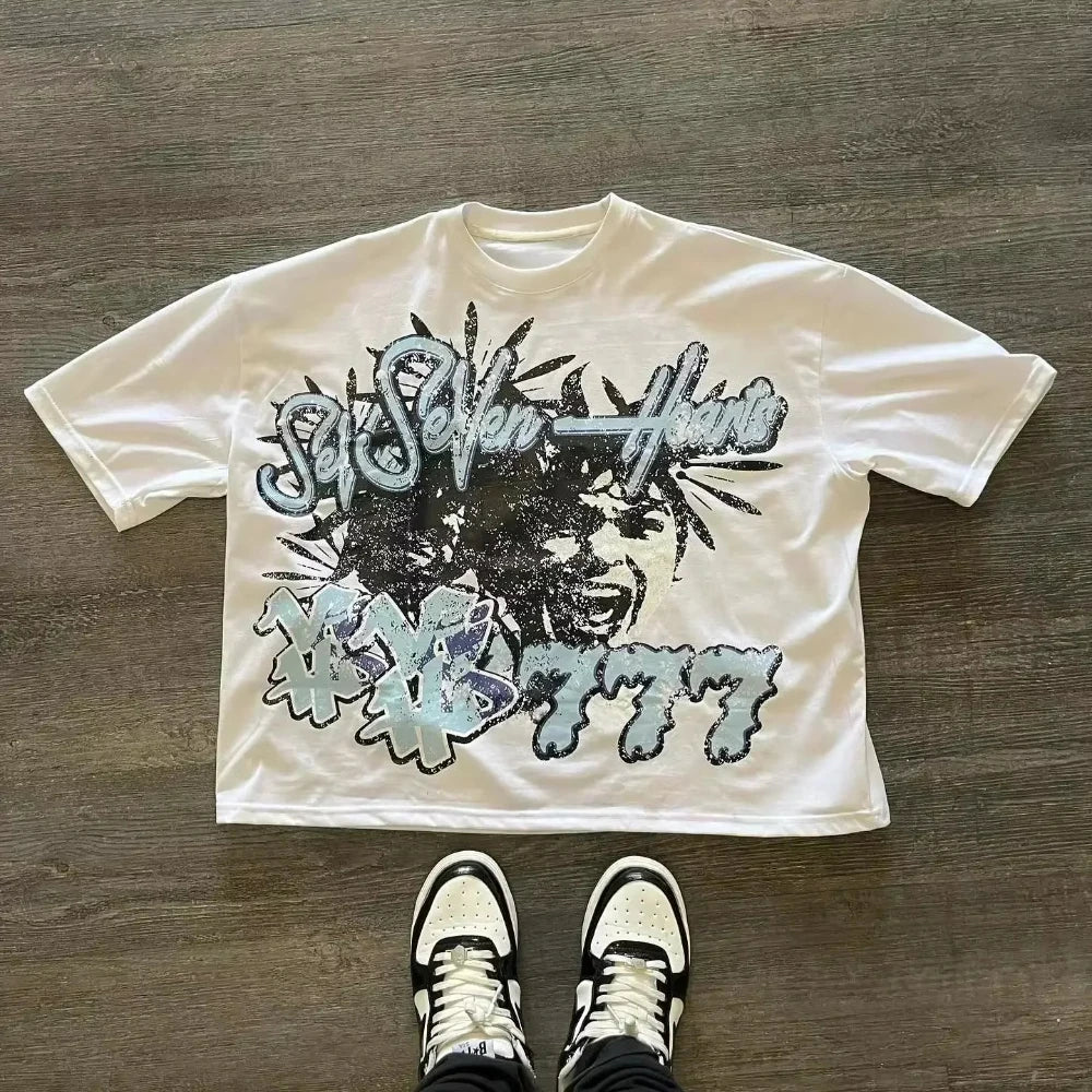 American Letter Graphic Tee Vintage Streetwear Apparel