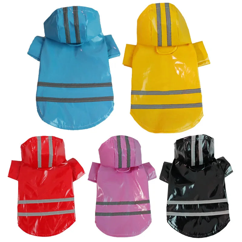 Reflective Waterproof PU Dog Raincoat For Small Cats Puppies