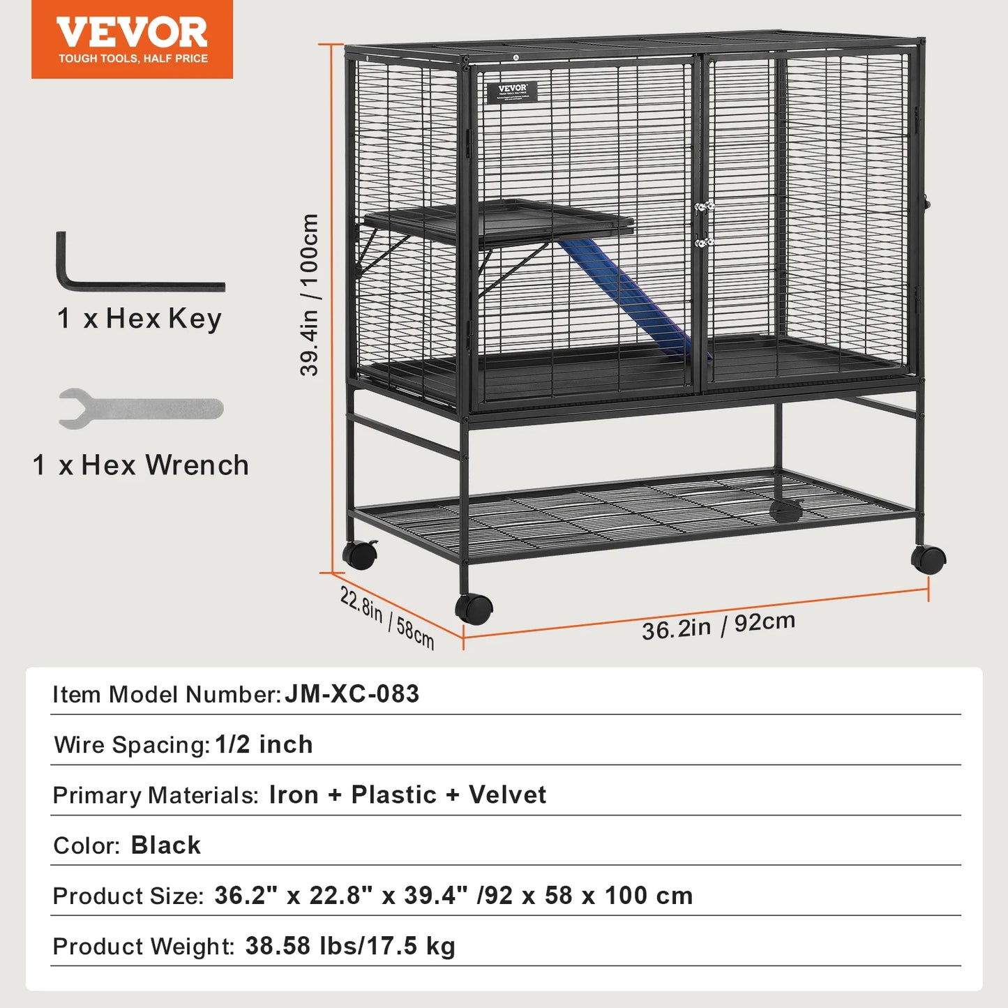 SucceBuy Four Tier Rolling Metal Small Animal Habitat