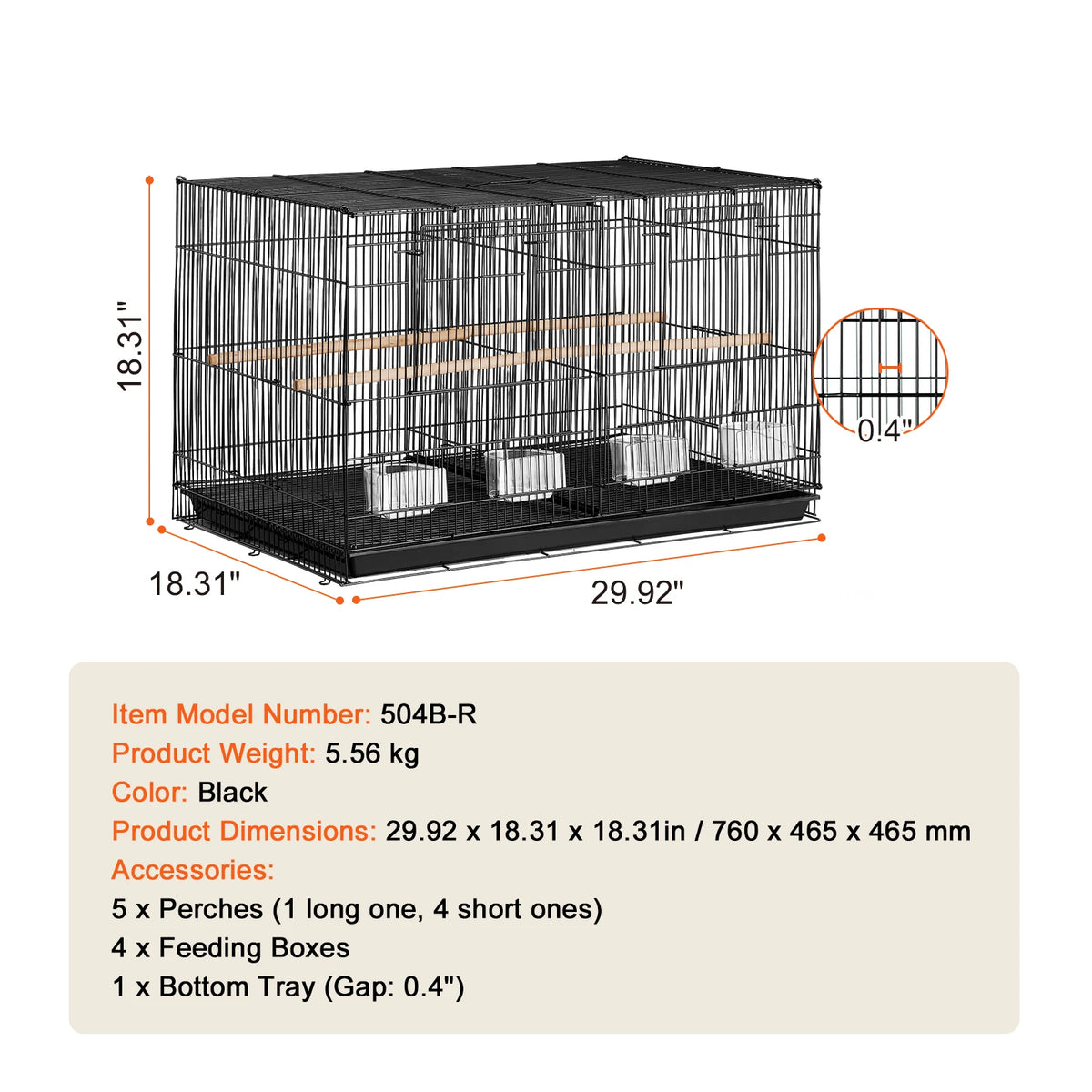 SucceBuy Travel Bird Cage With Secure Dual Compartment Design