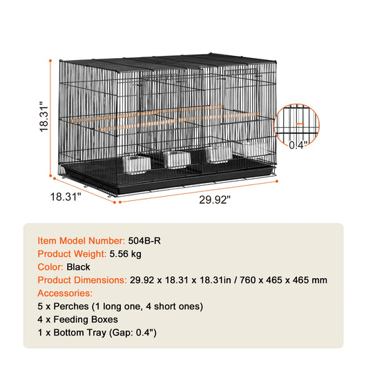 SucceBuy Travel Bird Cage With Secure Dual Compartment Design
