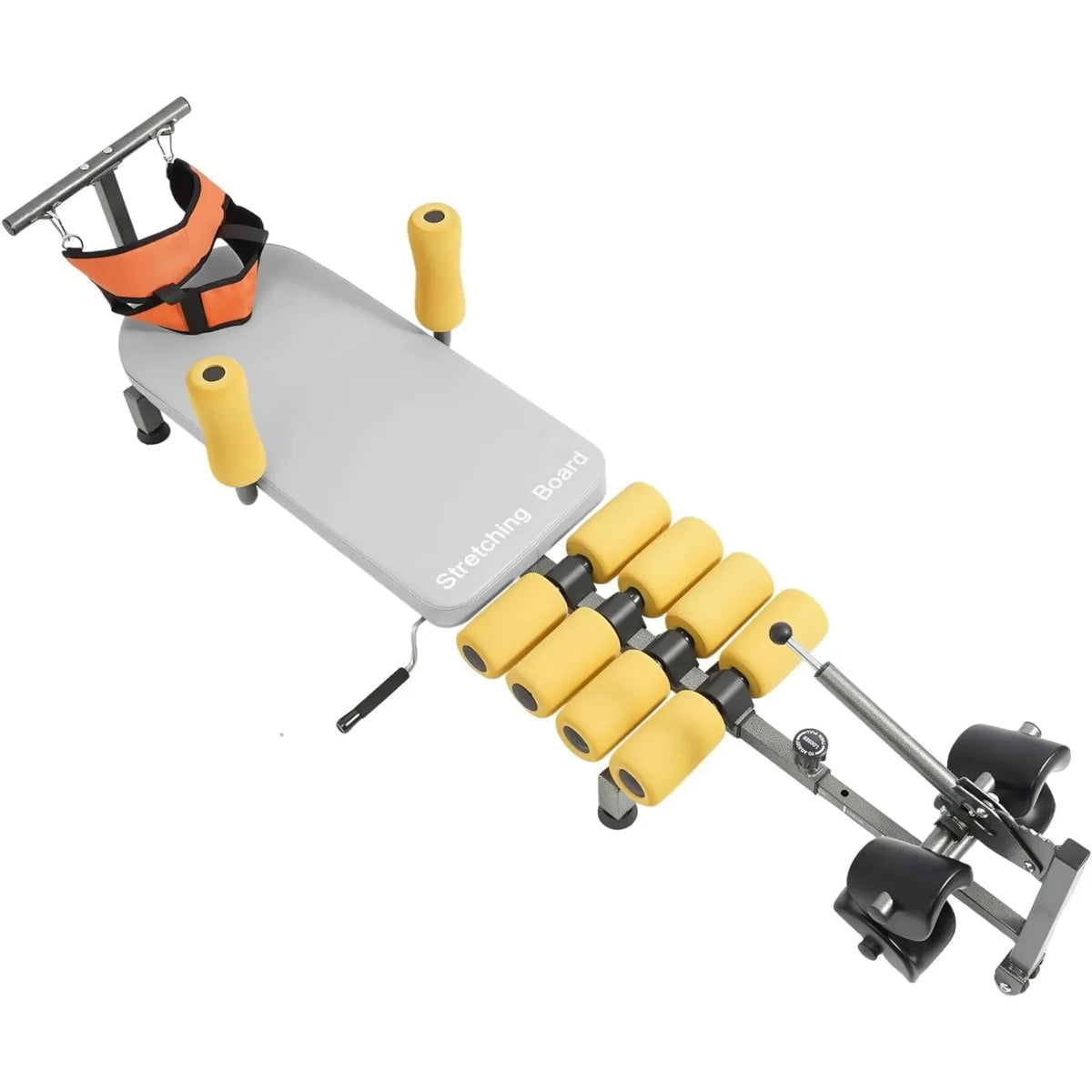 Massage Back Stretcher Traction Bed,Cervical and Lumbar Traction Table,Steel Stretch Bench for Tension Relief Adjustable Length