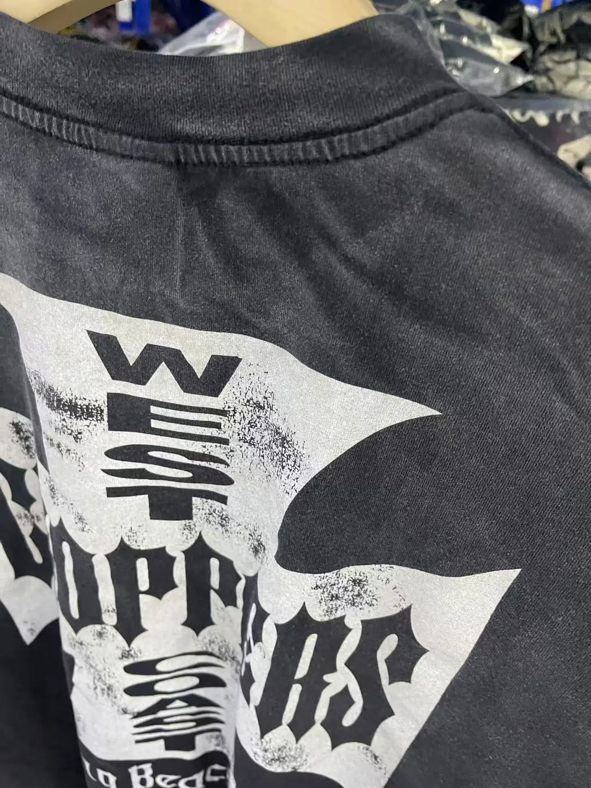 Men West Coast Choppers Cotton Distressed Cross Print Shirt