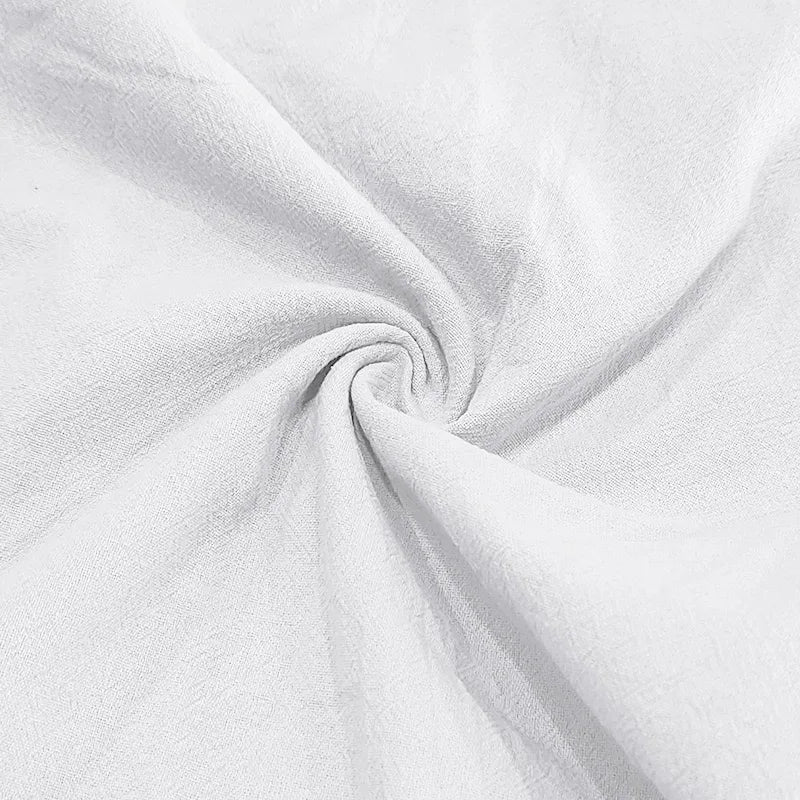 Men Slim Fit White Linen Short Sleeve Shirt With Collar
