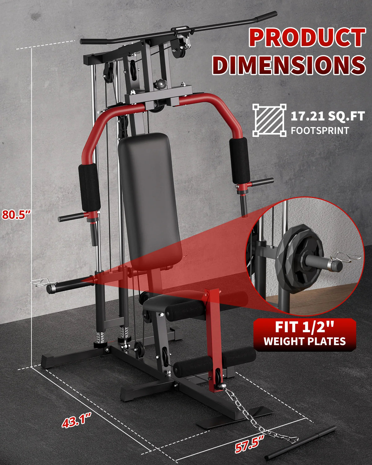 HiMISS 5-In-1 Home Gym Lat Pulldown Chest Press Exercise Machine