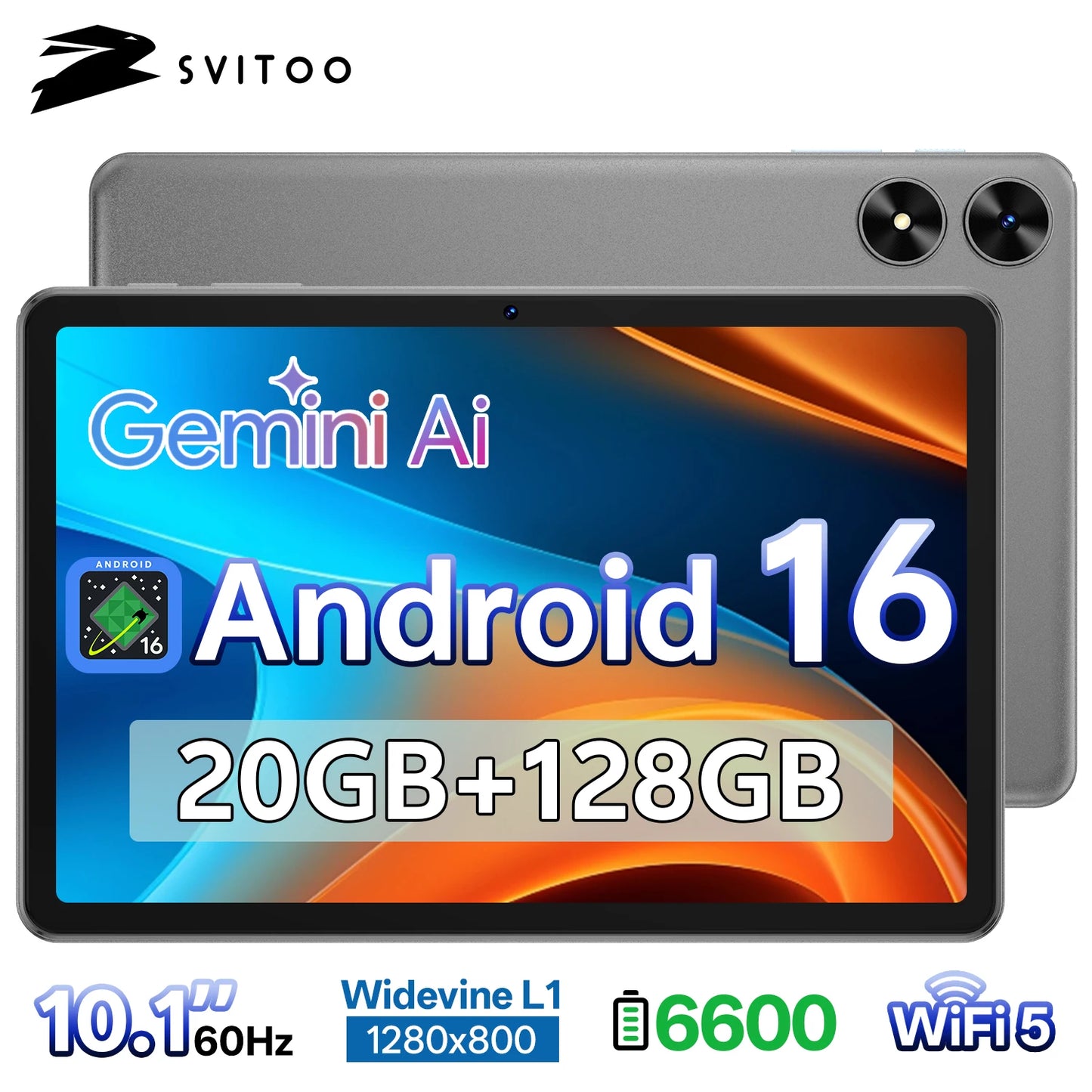 SVITOO Android Tablet Unisoc T7250 Octa Core 4GB RAM 128GB