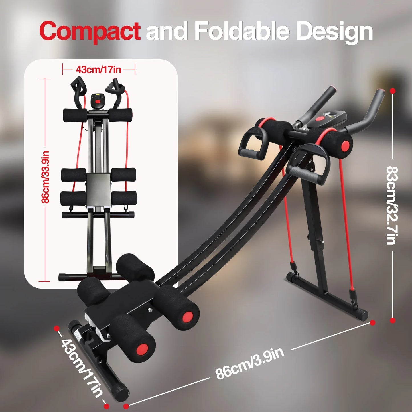 Gikpal Foldable Ab Machine With Lcd Display For Core Exercise