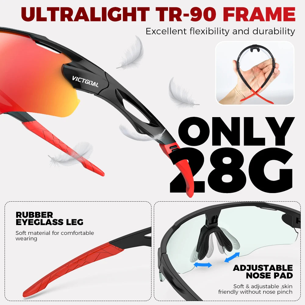 Victgoal Photochromic Cycling Sunglasses With UV400 Protection For Unisex