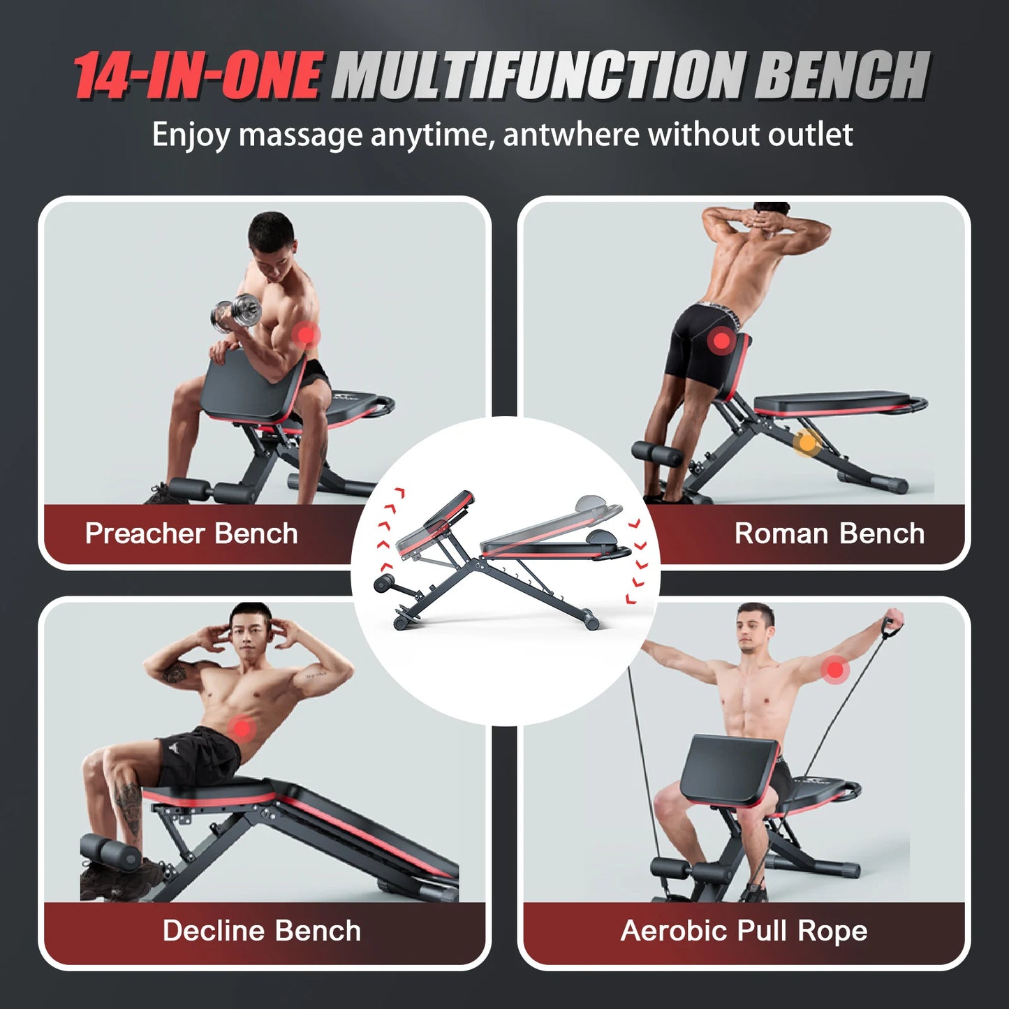 Foldable Multi Functional Dumbbell Bench For Full Body Workout