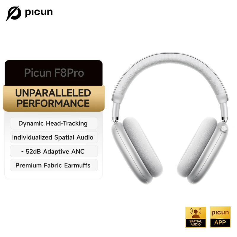 Picun F8 Pro ANC Headphones Featuring 3D Spatial Audio