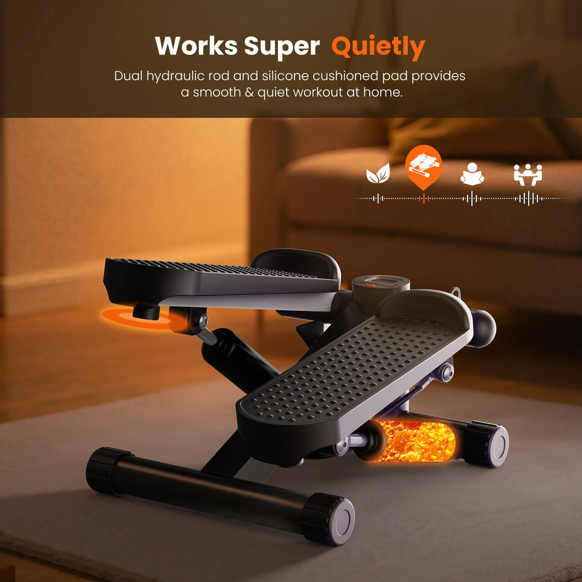 Compact Hydraulic Stepper With Resistance Bands For Home Cardio