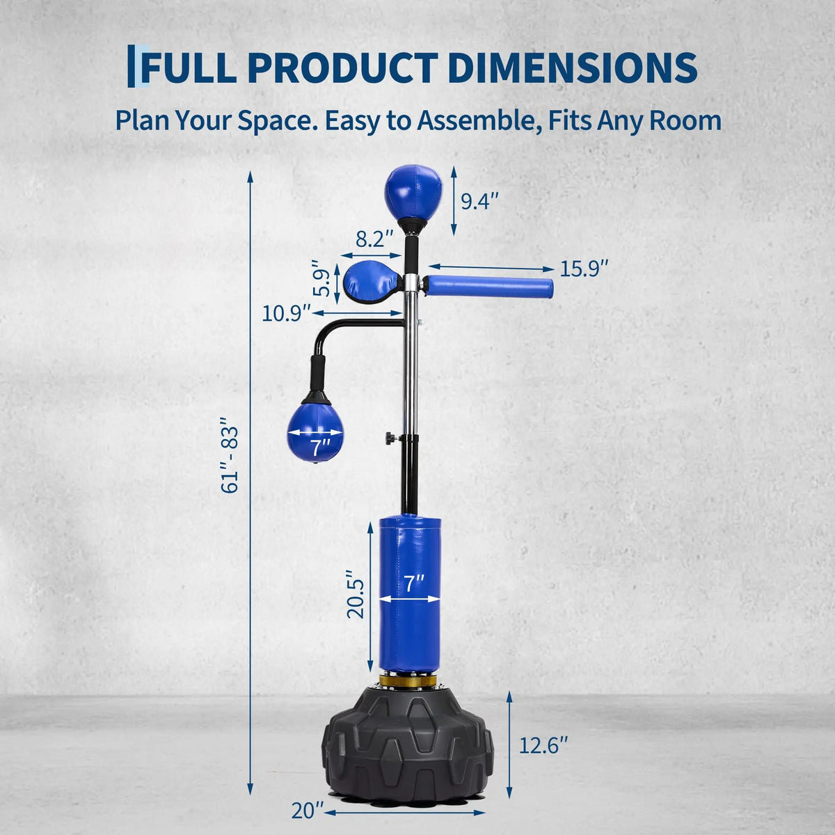 Freestanding Boxing Bar With Swivel And Speed Balls For Training