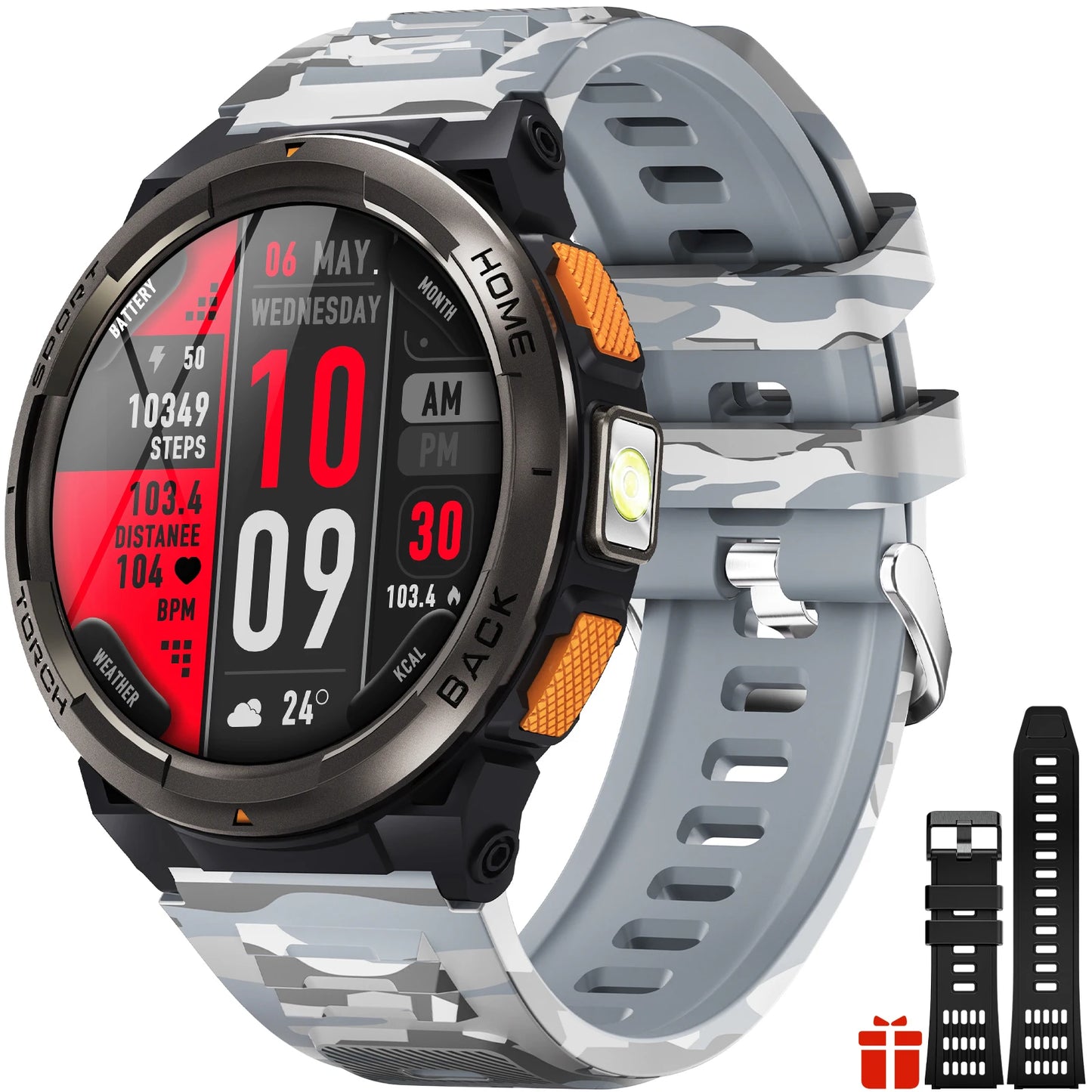 EIGIIS KE5 Sports Smart Watch With Compass Barometer And Flashlight