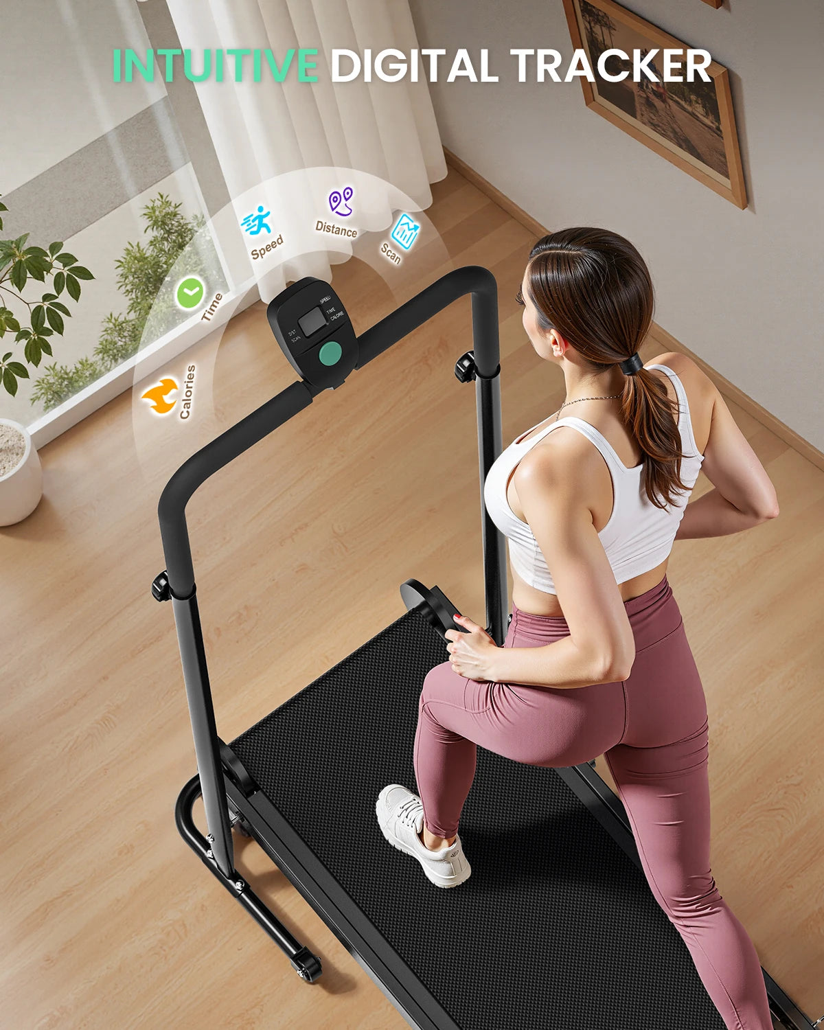 AKLUER Manual Treadmill With Dual Flywheel And Fixed Incline