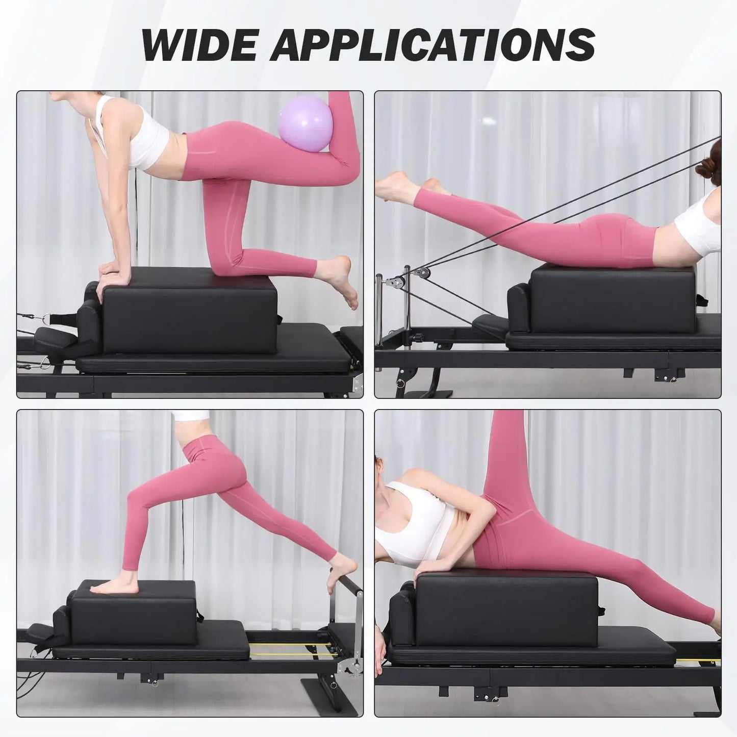 HiMISS Portable Pilates Reformer Sitting Box Home Workout Accessory