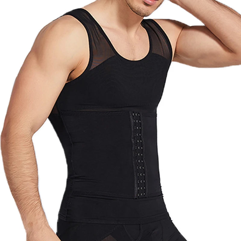 Cxzd Mens Slimming Mesh Waist Trainer Body Shaper Top