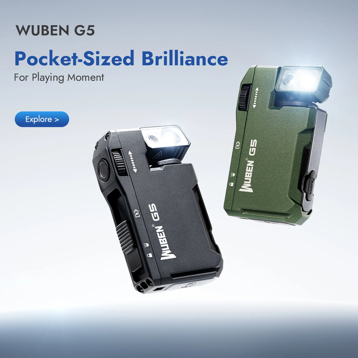 WUBEN G5 Magnetic USB Rechargeable EDC Keychain Flashlight