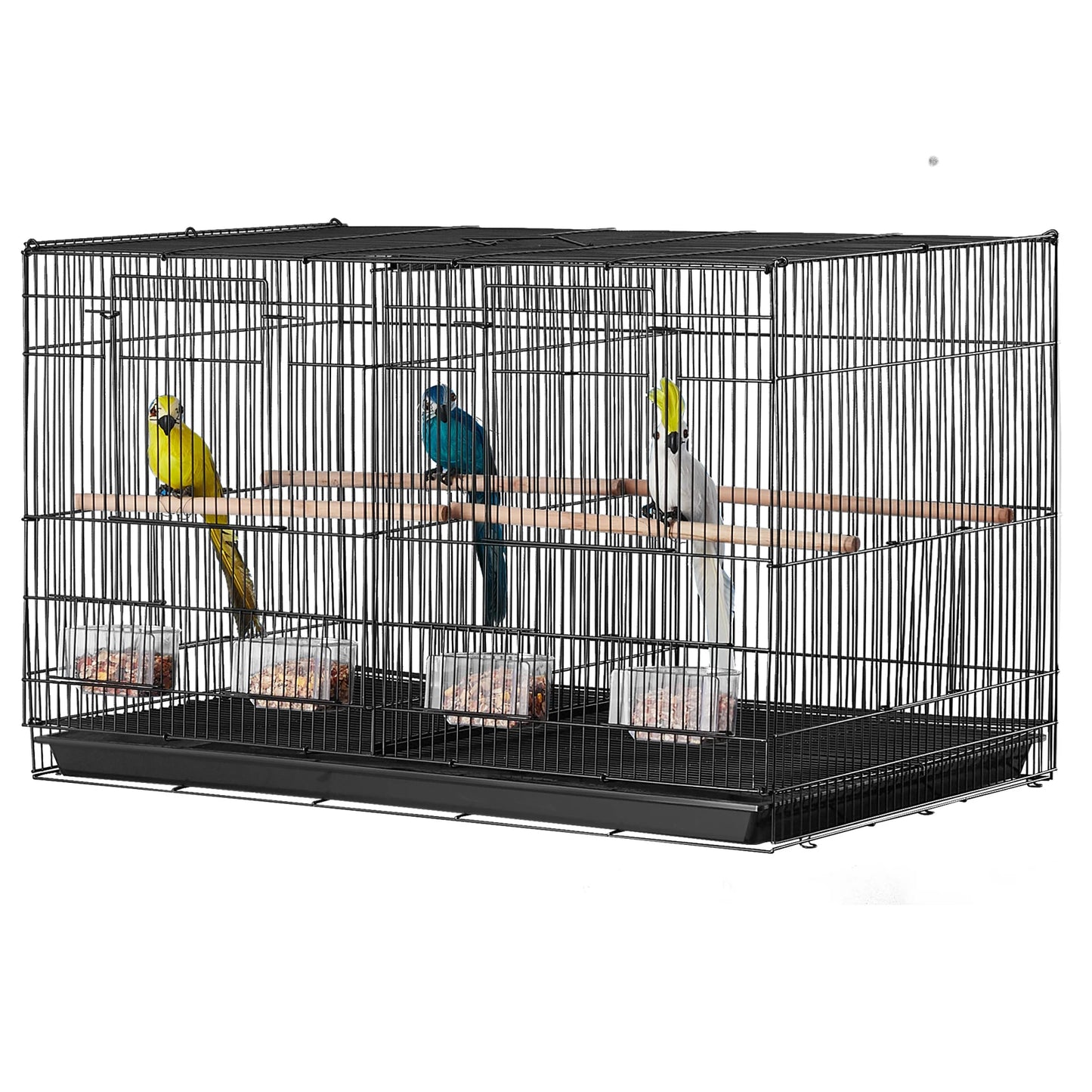 SucceBuy Travel Bird Cage With Secure Dual Compartment Design