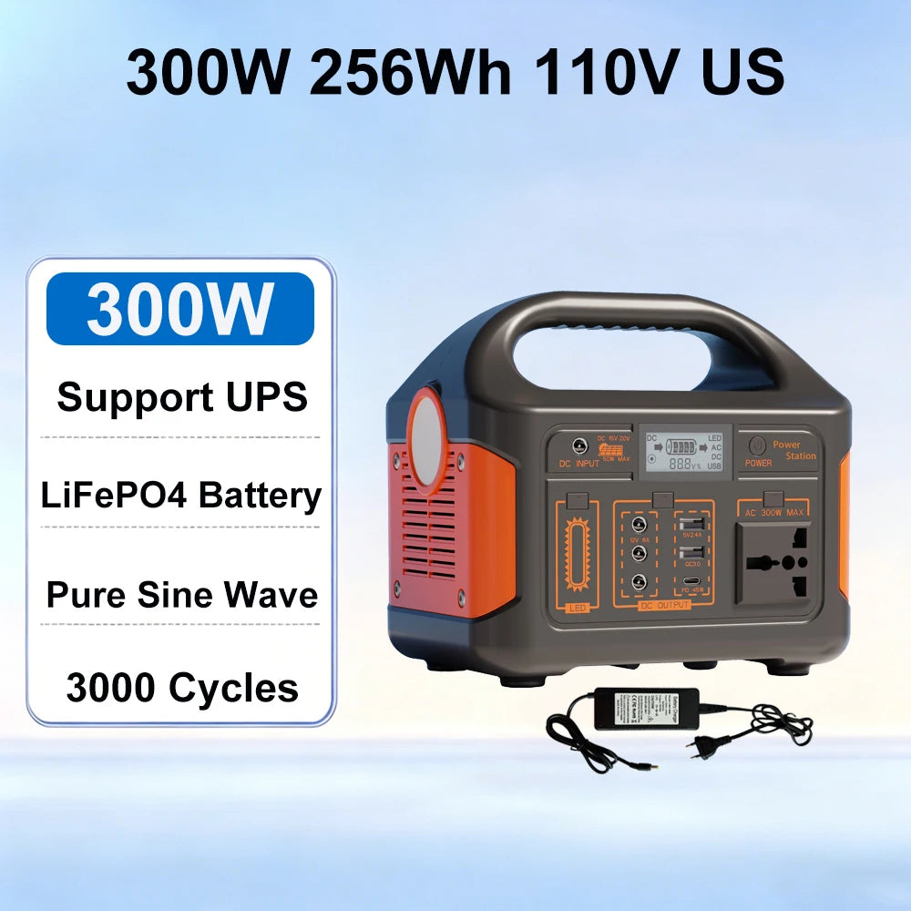 GaiaRay Portable Power Station With LiFePO4 Battery Emergency Backup