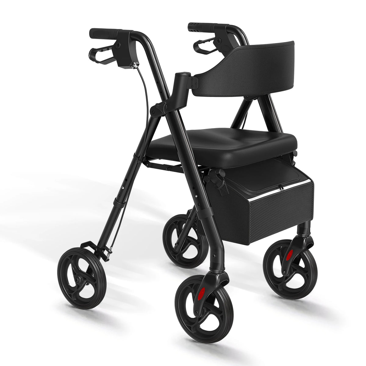 MAIDESITE Foldable Rollator Walker With Comfortable Seat And Large Wheels