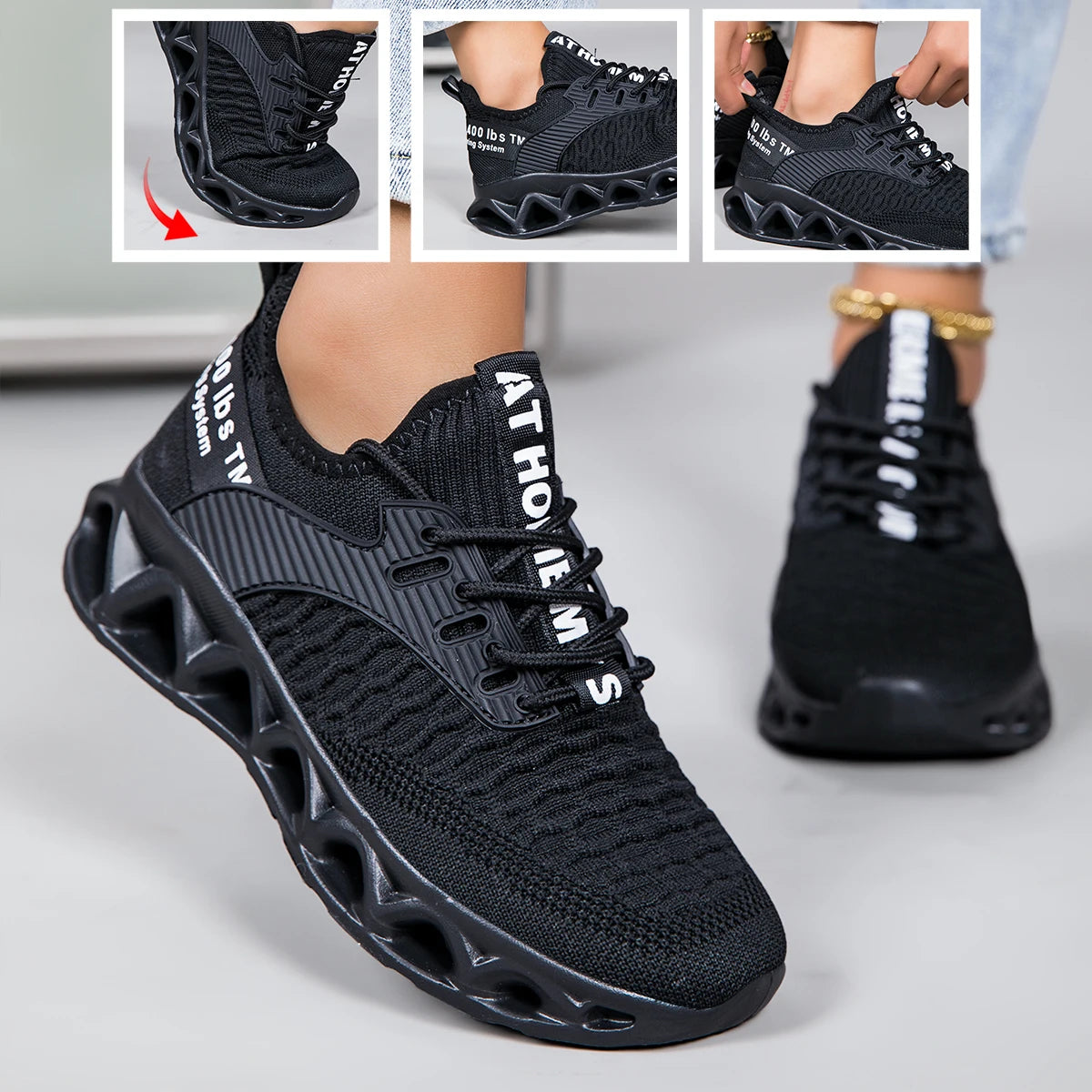 Breathable Women Running Sneakers Featuring Lightweight Blade Sole Design