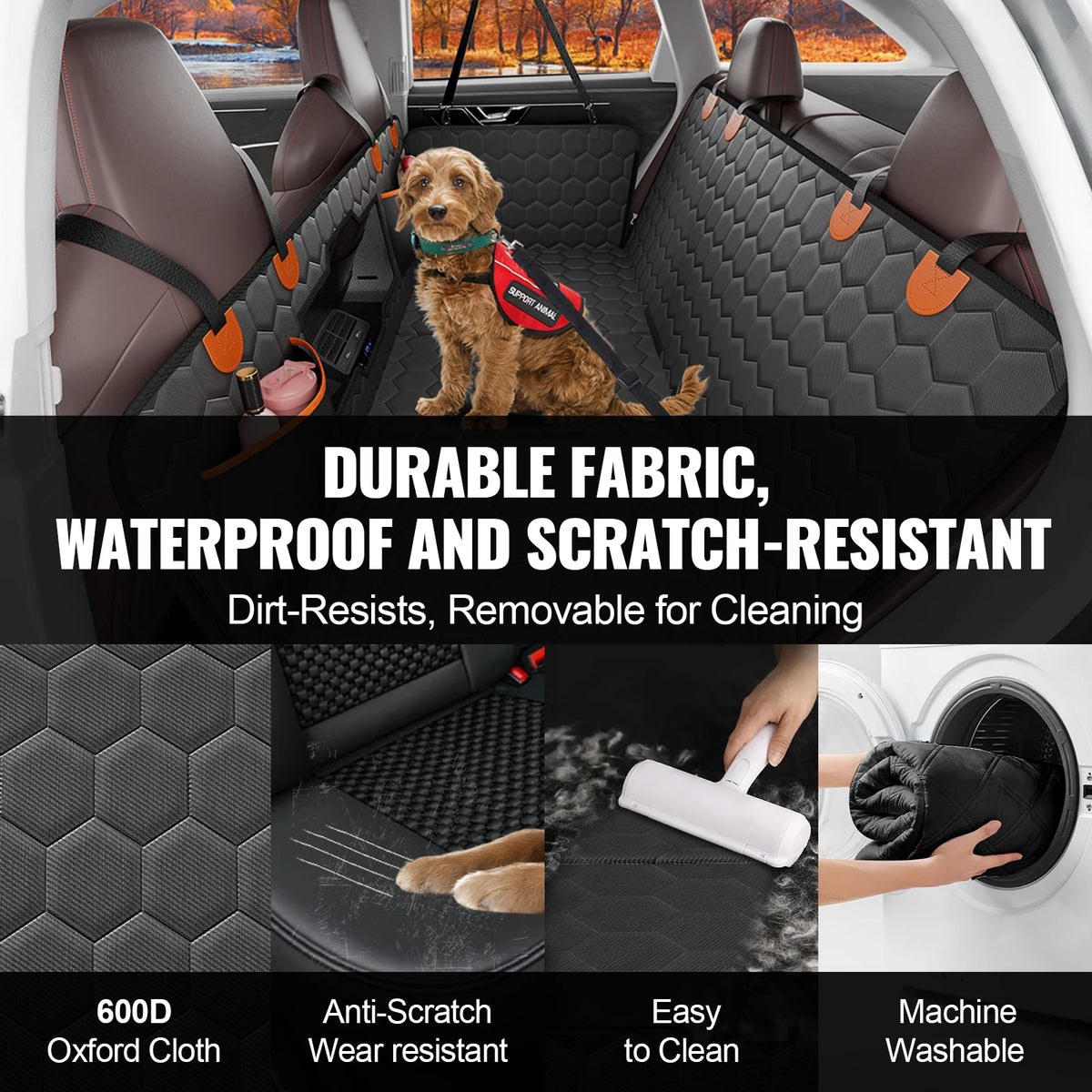 SucceBuy Back Seat Extender Dog Seat Cover With Mesh Window