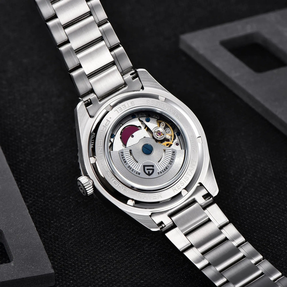 PAGANI DESIGN Mens GMT Automatic Mechanical Sapphire Crystal Watch