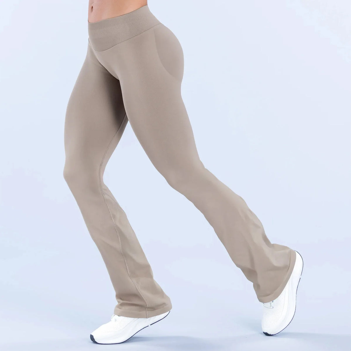 Nclagen Women Seamless Flare Yoga Leggings Scrunch Lift Fitness