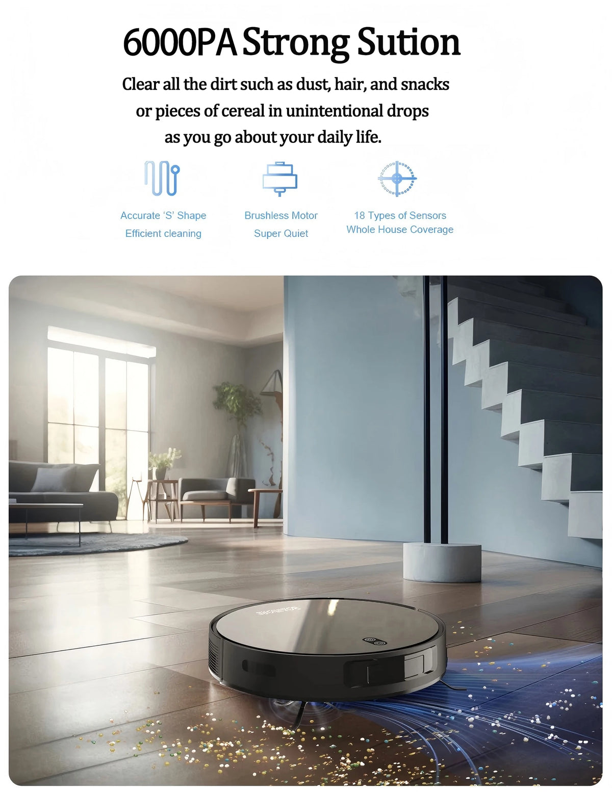 Boaimore Smart Robot Vacuum Cleaner With Mop And Mapping