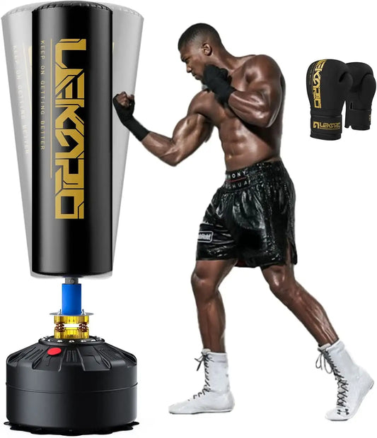 Lekaro Standing Boxing Suction Cup Training Sandbag With Gloves