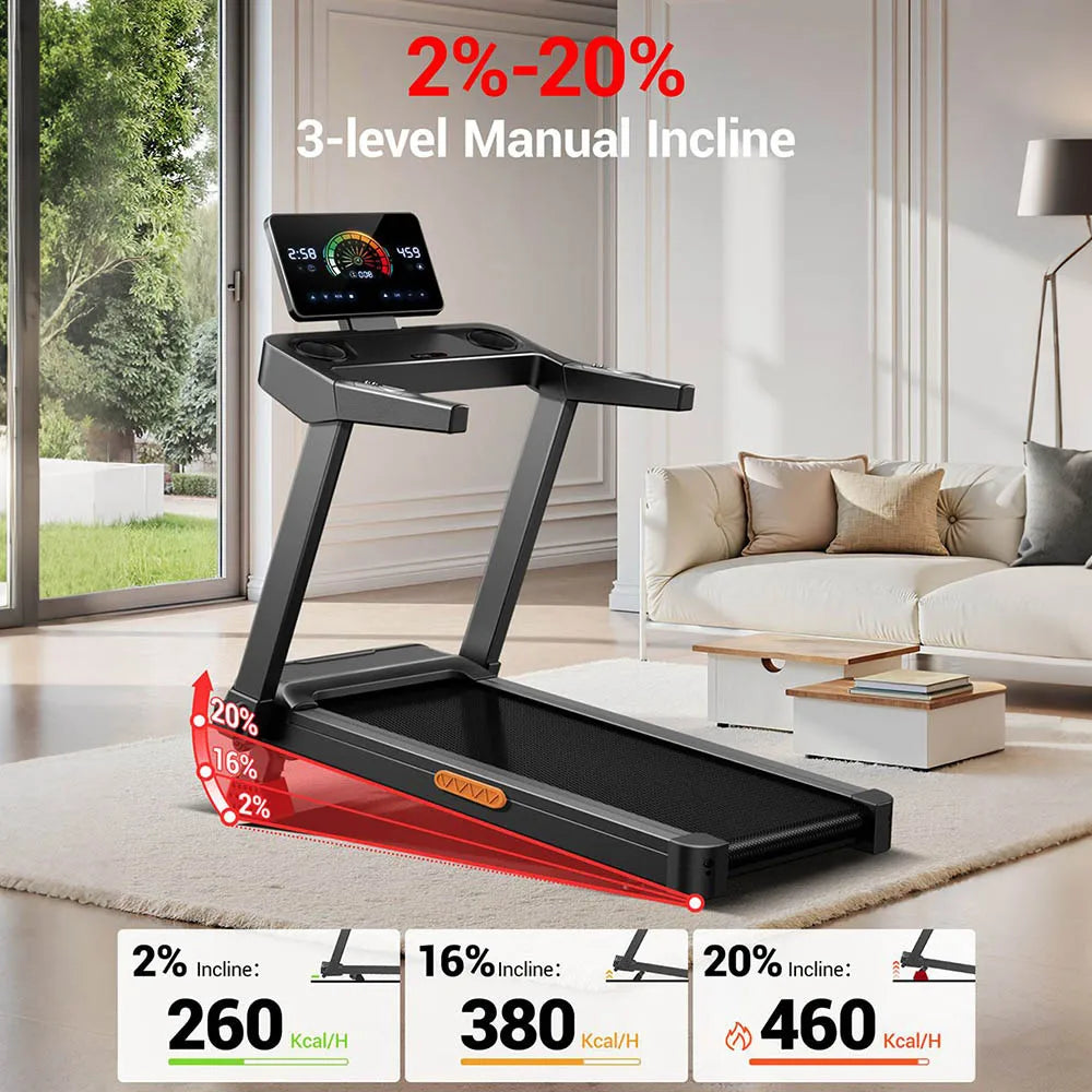 UMAY L20 Folding Treadmill With Manual Incline And Touchscreen Display