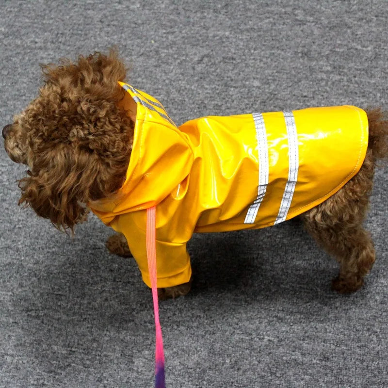 Reflective Waterproof PU Dog Raincoat For Small Cats Puppies
