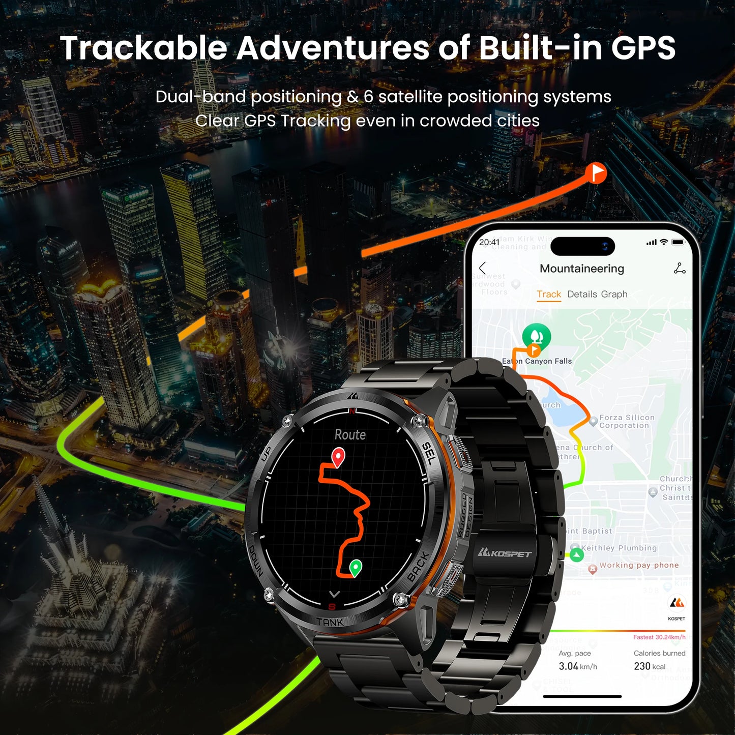 KOSPET Tank T3 Ultra 2 GPS Smartwatch With Amoled Display