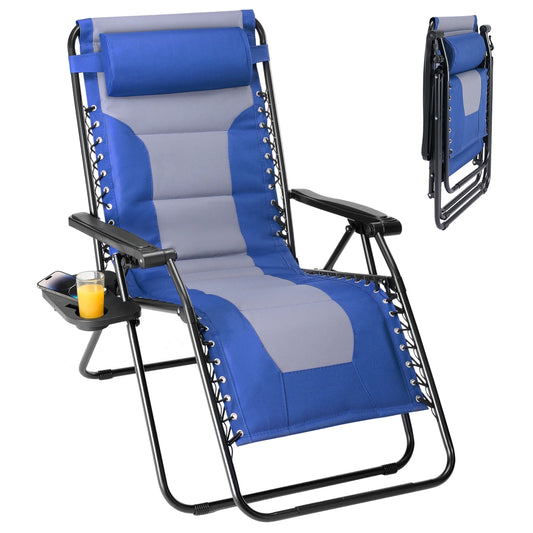 JHK Zero Gravity Foldable Reclining Patio Lounge Chair