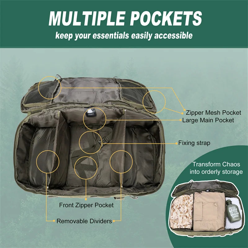 LQARMY Tactical Molle Backpack For Hiking Camping And Travel