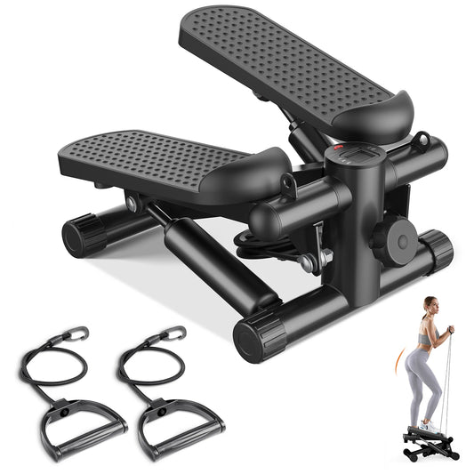 Hydraulic Home Mini Stepper With Resistance Bands And LCD Monitor