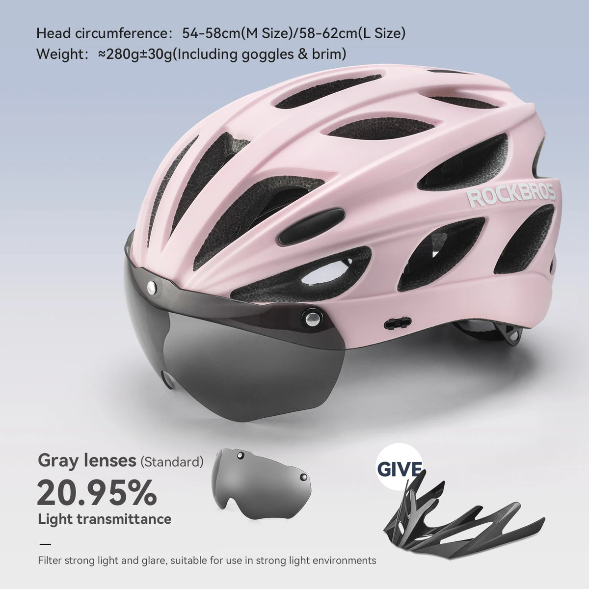 ROCKBROS Cycling Helmet Lightweight Protective Design With Goggles