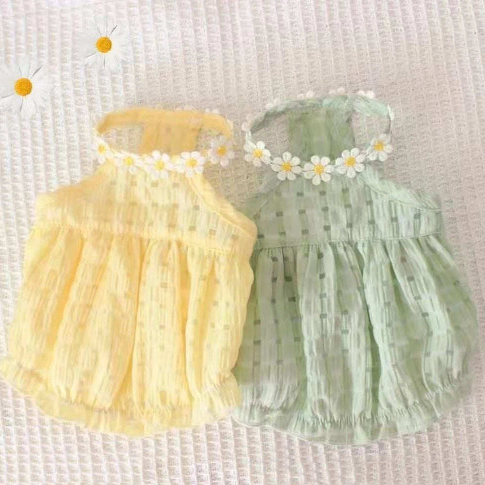 Breathable Floral Collar Dress For Small Dogs And Puppies