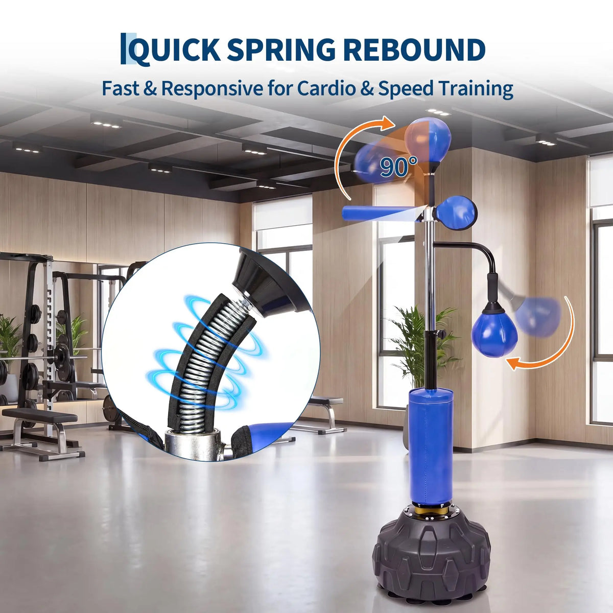 Freestanding Boxing Bar With Swivel And Speed Balls For Training