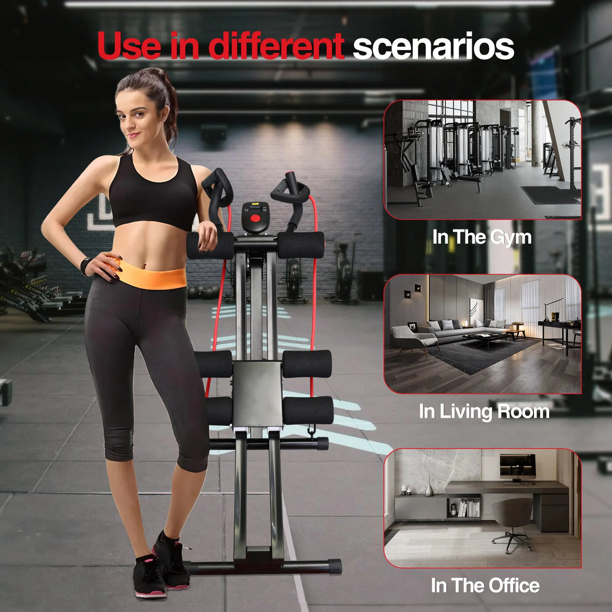 Gikpal Foldable Ab Machine With Lcd Display For Core Exercise