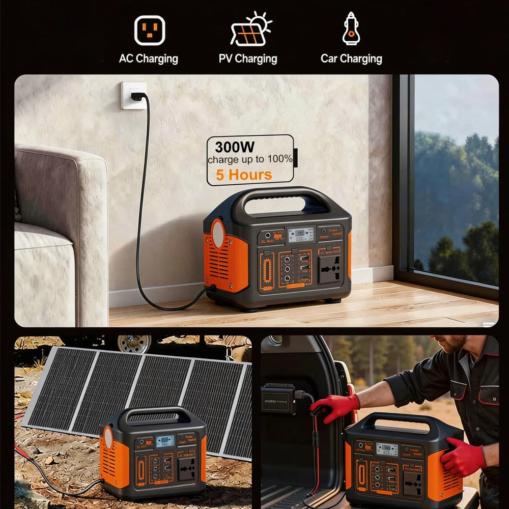 GaiaRay Portable Power Station With LiFePO4 Battery Emergency Backup