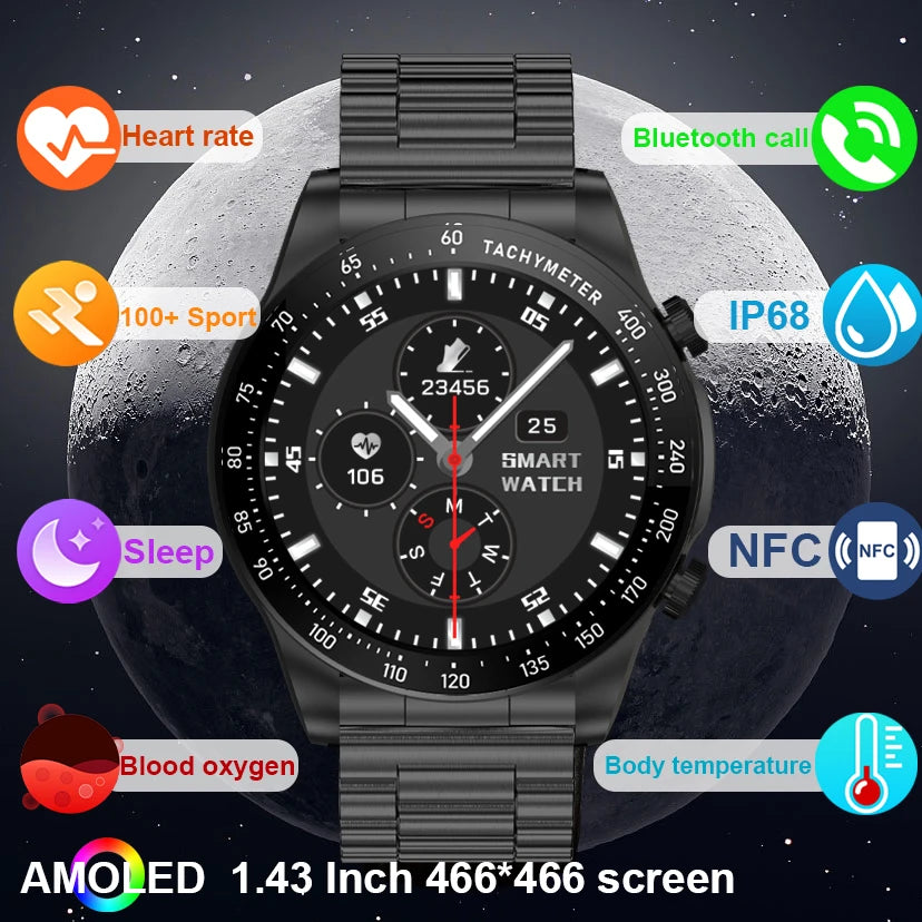 Mens Smartwatch Bluetooth Calling Fitness Tracker With Heart Rate Monitor